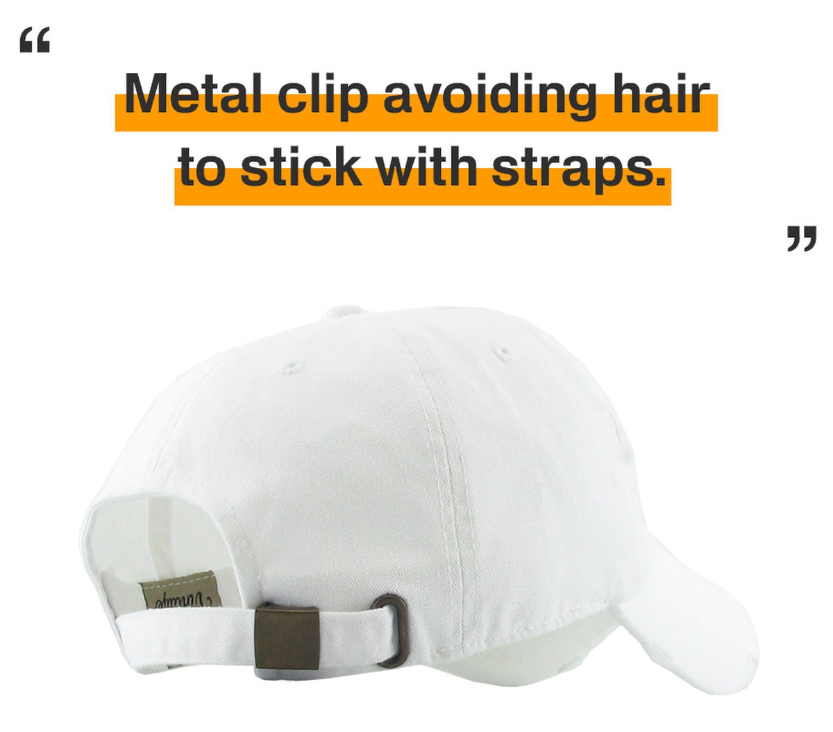 White Distressed Vintage Baseball Cap Back Side View